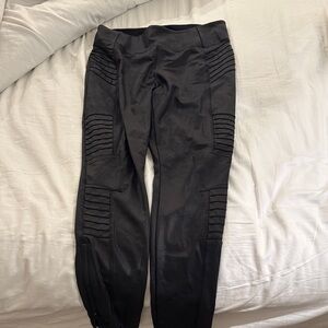 Athleta Black Delancey Gleam Moto Tight Leggings